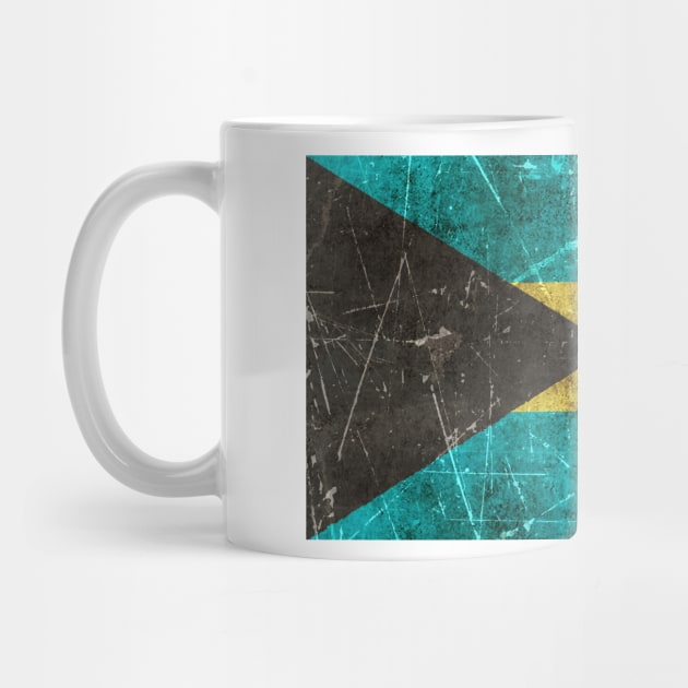 Vintage Aged and Scratched Bahamas Flag by jeffbartels